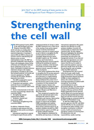 Strengthening the cell wall